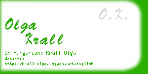 olga krall business card